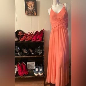 David's Bridal Coral Prom Dress